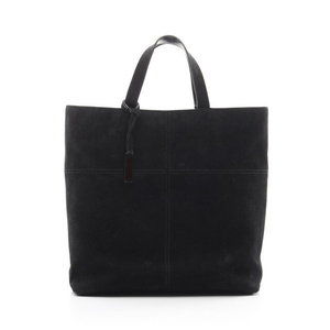 Gucci Tote Bag Suede Leather Black